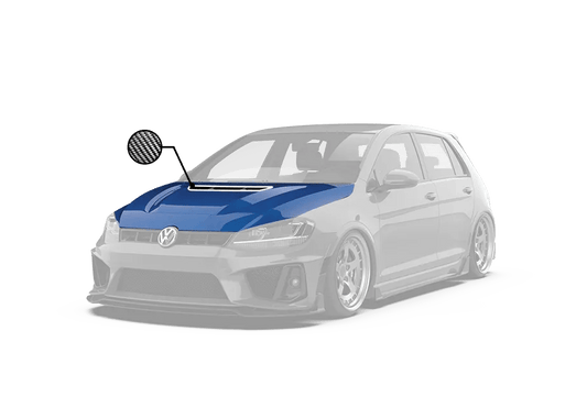 Volkswagen Golf R GTI Base MK7 MK7.5 2015 2016 2017 2018 2019 2020 2021 with Aftermarket Parts - Hood Bonnet Carbon Fiber / FRP from Robot Craftsman