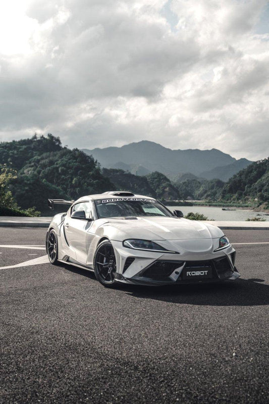 Toyota Supra MK5 A90 A91 3.0 2.0 2020 2021 2022 2023 2024 with Aftermarket Parts - "Hyperion" Narrow Body Hood Bonnet FRP / Carbon Fiber from Robot Craftsman