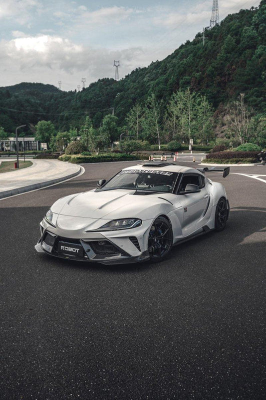 Toyota Supra MK5 A90 A91 3.0 2.0 2020 2021 2022 2023 2024 with Aftermarket Parts - "Hyperion" Narrow Body Hood Bonnet FRP / Carbon Fiber from Robot Craftsman