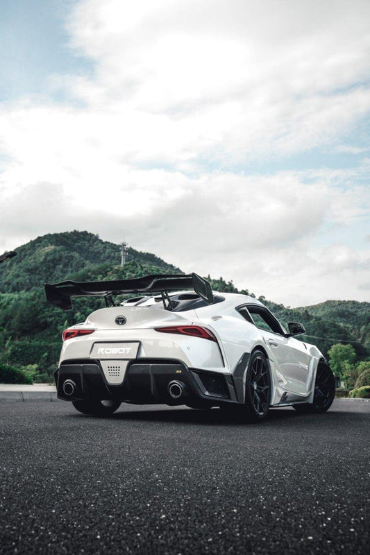 Toyota Supra MK5 A90 A91 3.0 2.0 2020 2021 2022 2023 2024 with Aftermarket Parts - Hyperion Narrow Body Rear Bumper & Diffuser Carbon Fiber / FRP from Robot Craftsman