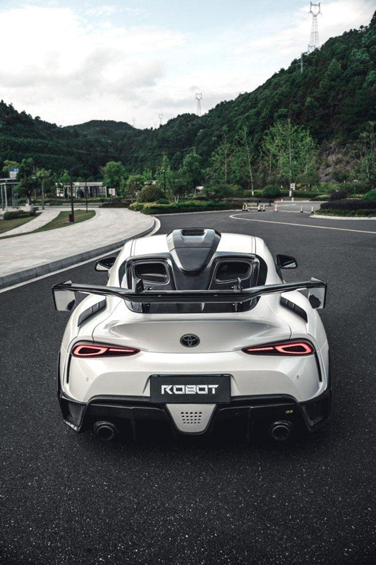 Toyota Supra MK5 A90 A91 3.0 2.0 2020 2021 2022 2023 2024 with Aftermarket Parts - Hyperion Narrow Body Rear Bumper & Diffuser Carbon Fiber / FRP from Robot Craftsman