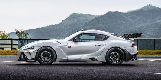 Toyota Supra MK5 A90 A91 3.0 2.0 2020 2021 2022 2023 2024 with Aftermarket Parts - Hyperion Narrow Body Rear Bumper & Diffuser Carbon Fiber / FRP from Robot Craftsman