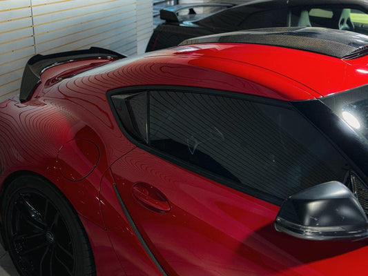 Toyota Supra MK5 A90 A91 3.0 2.0 2020 2021 2022 2023 2024 with Aftermarket Parts - Hyperion Side Window Louver Trim Carbon Fiber / FRP from Robot Craftsman