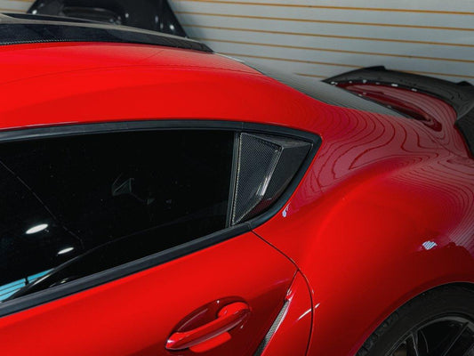 Toyota Supra MK5 A90 A91 3.0 2.0 2020 2021 2022 2023 2024 with Aftermarket Parts - Hyperion Side Window Louver Trim Carbon Fiber / FRP from Robot Craftsman