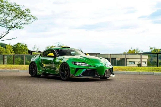 Toyota Supra MK5 A90 A91 3.0 2.0 2020 2021 2022 2023 2024 with Aftermarket Parts - Hyperion Widebody Fender Flares Wheel Arches & Side Skirts Package Carbon Fiber / FRP from Robot Craftsman