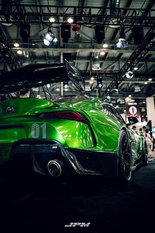 Toyota Supra MK5 A90 A91 3.0 2.0 2020 2021 2022 2023 2024 with Aftermarket Parts - Hyperion Widebody Fender Flares Wheel Arches & Side Skirts Package Carbon Fiber / FRP from Robot Craftsman