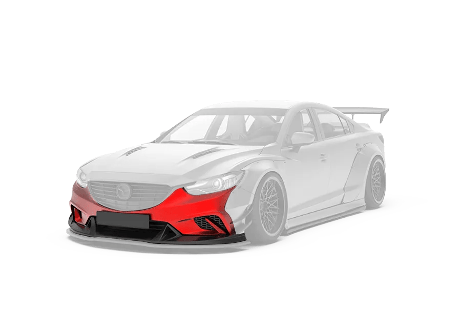 Für 2014-2018 Mazda6 Mazda 6 Carbon Look Vorne Stoßfänger Body Set Lippe  3PC