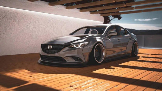 Mazda6 Sport Grand Touring Singature Carbon Edition 2014 2015 2016 2017 2018 2019 with Aftermarket Parts - For OEM Bumper Front Lip Carbon Fiber / FRP from Robot Craftsman
