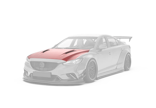 Mazda6 Sport Grand Touring Singature Carbon Edition 2014 2015 2016 2017 with Aftermarket Parts - Hood Bonnet Carbon Fiber / FRP from Robot Craftsman