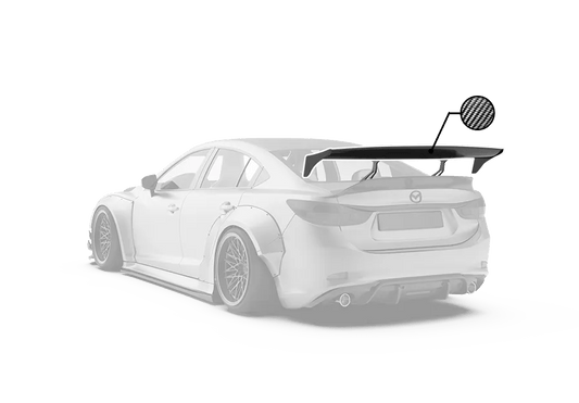 Mazda Mazda6 Sport Grand Touring Singature Carbon Edition 2014 2015 2016 2017 2018 2019 2020 2021 2022 with Aftermarket Parts - Rear Spoiler Wing Carbon Fiber / FRP from Robot Craftsman