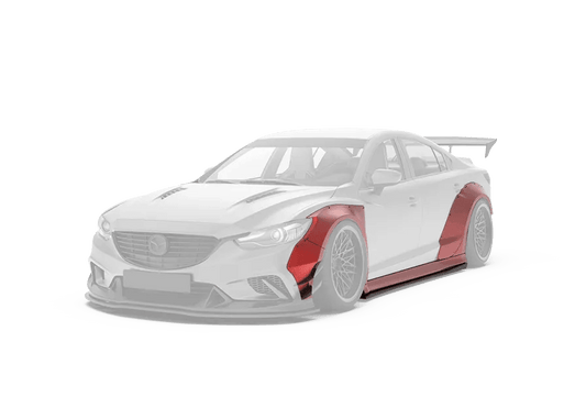 Mazda Mazda6 Sport Grand Touring Singature Carbon Edition & Sport Grand Touring Singature Carbon Edition 2014-2022 (suitable to be installed with ROBOT CRAFTASTMAN widebody kit) with Aftermarket Parts - Widebody Wheel Arches & Side Skirts & Side Skirts Extensions Carbon Fiber / FRP from Robot Craftsman