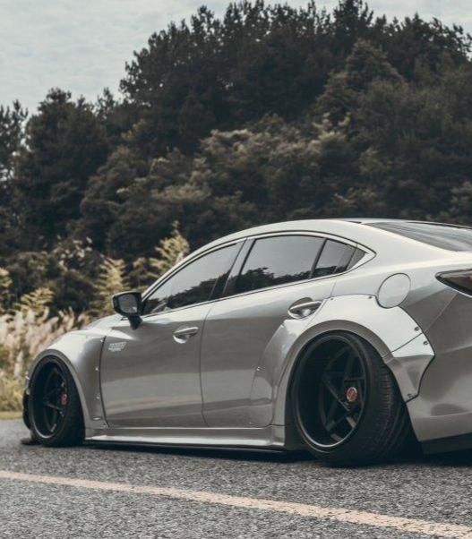 Mazda Mazda6 Sport Grand Touring Singature Carbon Edition & Sport Grand Touring Singature Carbon Edition 2014-2022 (suitable to be installed with ROBOT CRAFTASTMAN widebody kit) with Aftermarket Parts - Widebody Wheel Arches & Side Skirts & Side Skirts Extensions Carbon Fiber / FRP from Robot Craftsman
