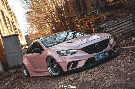 Mazda Mazda6 Sport Grand Touring Singature Carbon Edition & Sport Grand Touring Singature Carbon Edition 2014-2022 (suitable to be installed with ROBOT CRAFTASTMAN widebody kit) with Aftermarket Parts - Widebody Wheel Arches & Side Skirts & Side Skirts Extensions Carbon Fiber / FRP from Robot Craftsman