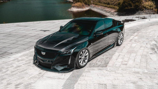 Cadillac CT5 CT5-V Blackwing Sport Premium Luxury Base 2020 2021 2022 2023 2024 with Aftermarket Parts - "PRISM" Hood Bonnet Carbon Fiber / FRP from Robot Craftsman