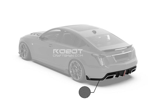Cadillac CT5 CT5-V Blackwing Sport Premium Luxury Base 2020 2021 2022 2023 2024 with Aftermarket Parts - "PRISM" Rear Bumper & Diffuser Carbon Fiber / FRP from Robot Craftsman
