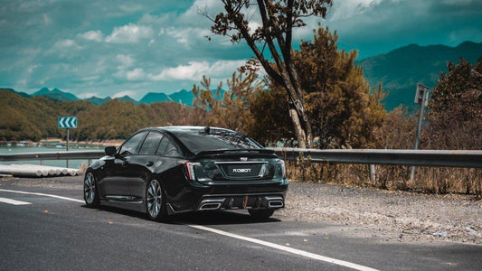 Cadillac CT5 CT5-V Blackwing Sport Premium Luxury Base 2020 2021 2022 2023 2024 with Aftermarket Parts - "PRISM" Rear Bumper & Diffuser Carbon Fiber / FRP from Robot Craftsman