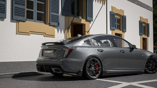 Cadillac CT5 CT5-V Blackwing Sport Premium Luxury Base 2020 2021 2022 2023 2024 with Aftermarket Parts - "PRISM" Rear Bumper & Diffuser Carbon Fiber / FRP from Robot Craftsman