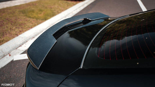 Cadillac CT5 CT5-V Blackwing Sport Premium Luxury Base 2020 2021 2022 2023 2024 with Aftermarket Parts - "PRISM" Rear Ducktail Spoiler Carbon Fiber / FRP from Robot Craftsman