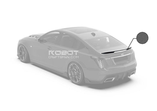 Cadillac CT5 CT5-V Blackwing Sport Premium Luxury Base 2020 2021 2022 2023 2024 with Aftermarket Parts - "PRISM" Rear Ducktail Spoiler Carbon Fiber / FRP from Robot Craftsman