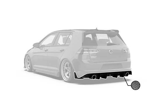 Volkswagen Golf R GTI Base MK7.5 2018 2019 2020 2021 (also suitable for Golf R and base Golf with exhaust conversion) with Aftermarket Parts - Rear Diffuser Carbon Fiber / FRP from Robot Craftsman