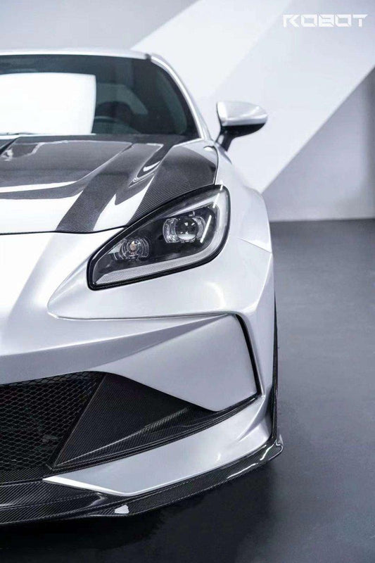 Subaru BRZ ZD8 2022 2023 2024 & Toyota GR86 ZN8 2022 2023 2024 with Aftermarket Parts - "SHINING" Narrow Body Front Bumper & Lip Carbon Fiber / FRP from Robot Craftsman