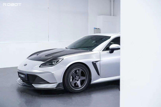 Subaru BRZ ZD8 2022 2023 2024 & Toyota GR86 ZN8 2022 2023 2024 with Aftermarket Parts - "SHINING" Narrow Body Front Bumper & Lip Carbon Fiber / FRP from Robot Craftsman