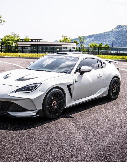 Subaru BRZ ZD8 2022 2023 2024 & Toyota GR86 ZN8 2022 2023 2024 with Aftermarket Parts - "SHINING" Narrow Body Front Fenders & Side Skirts Carbon Fiber / FRP from Robot Craftsman