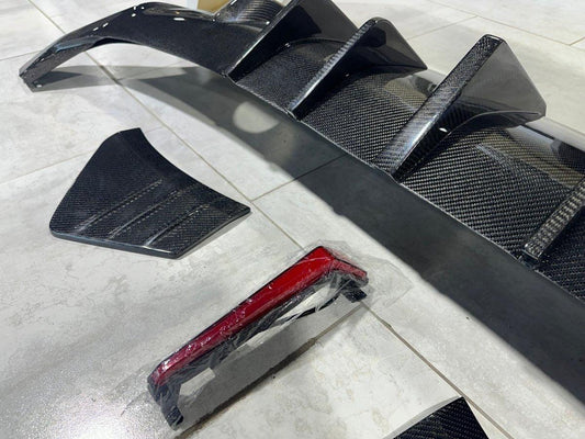 Subaru BRZ ZD8 2022 2023 2024 & Toyota GR86 ZN8 2022 2023 2024 with Aftermarket Parts - "SHINING" Narrow Body Rear Bumper & Diffuser Carbon Fiber / FRP from Robot Craftsman