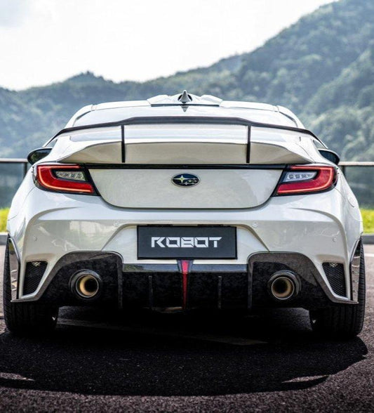 Subaru BRZ ZD8 2022 2023 2024 & Toyota GR86 ZN8 2022 2023 2024 with Aftermarket Parts - "SHINING" Narrow Body Rear Bumper & Diffuser Carbon Fiber / FRP from Robot Craftsman