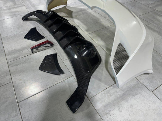 Subaru BRZ ZD8 2022 2023 2024 & Toyota GR86 ZN8 2022 2023 2024 with Aftermarket Parts - "SHINING" Narrow Body Rear Bumper & Diffuser Carbon Fiber / FRP from Robot Craftsman