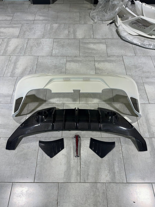 Subaru BRZ ZD8 2022 2023 2024 & Toyota GR86 ZN8 2022 2023 2024 with Aftermarket Parts - "SHINING" Narrow Body Rear Bumper & Diffuser Carbon Fiber / FRP from Robot Craftsman
