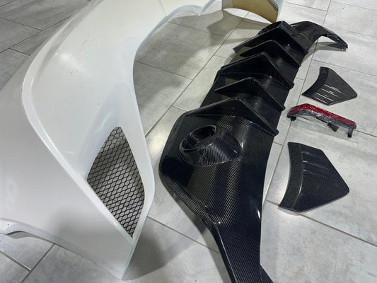 Subaru BRZ ZD8 2022 2023 2024 & Toyota GR86 ZN8 2022 2023 2024 with Aftermarket Parts - "SHINING" Narrow Body Rear Bumper & Diffuser Carbon Fiber / FRP from Robot Craftsman