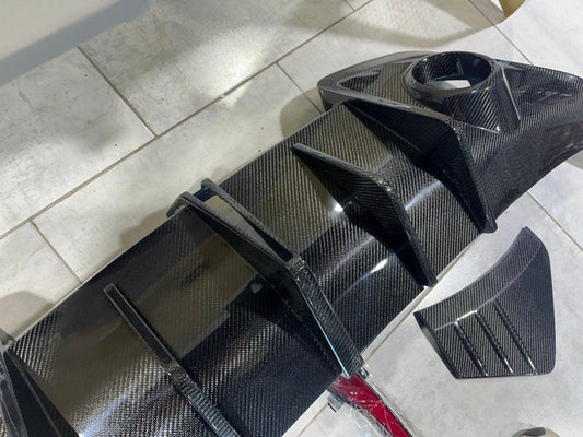 Subaru BRZ ZD8 2022 2023 2024 & Toyota GR86 ZN8 2022 2023 2024 with Aftermarket Parts - "SHINING" Narrow Body Rear Bumper & Diffuser Carbon Fiber / FRP from Robot Craftsman