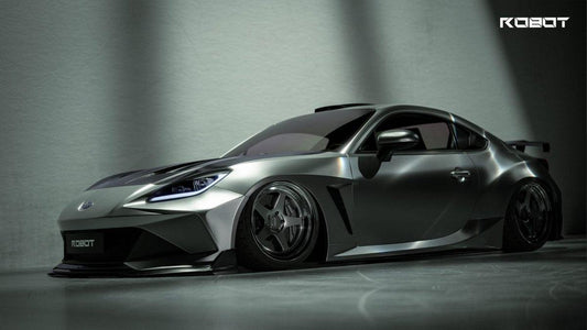 Subaru BRZ ZD8 2020 2021 2022 2023 2024 & Toyota GR86 ZN8 2020 2021 2022 2023 2024 with Aftermarket Parts - "SHINING" Widebody Front Bumper & Lip Carbon Fiber / FRP from Robot Craftsman