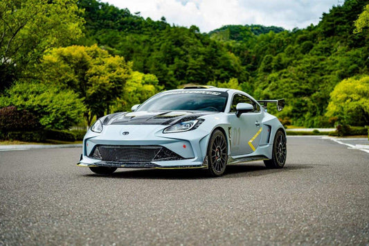 Subaru BRZ ZD8 2020 2021 2022 2023 2024 & Toyota GR86 ZN8 2020 2021 2022 2023 2024 with Aftermarket Parts - "SHINING" Widebody Front Bumper & Lip Carbon Fiber / FRP from Robot Craftsman