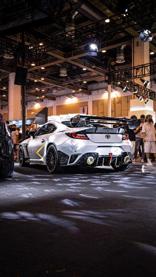 Subaru BRZ ZD8 2022 2023 2024 & Toyota GR86 ZN8 2022 2023 2024 with Aftermarket Parts - "SHINING" Widebody Fender & Wheel Arches & Side Skirts Package Carbon Fiber / FRP from Robot Craftsman