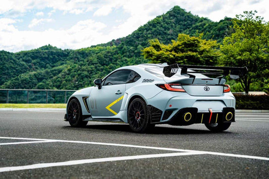 Subaru BRZ ZD8 2022 2023 2024 & Toyota GR86 ZN8 2022 2023 2024 with Aftermarket Parts - "SHINING" Widebody Fender & Wheel Arches & Side Skirts Package Carbon Fiber / FRP from Robot Craftsman