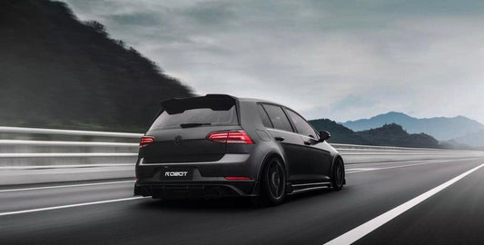 Volkswagen Golf R GTI Base MK7 MK7.5 2015 2016 2017 2018 2019 2020 2021 with Aftermarket Parts - Side Skirts & Side Skirts Extensions Carbon Fiber / FRP from Robot Craftsman