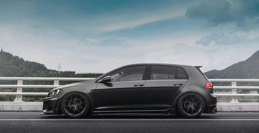 Volkswagen Golf R GTI Base MK7 MK7.5 2015 2016 2017 2018 2019 2020 2021 with Aftermarket Parts - Side Skirts & Side Skirts Extensions Carbon Fiber / FRP from Robot Craftsman
