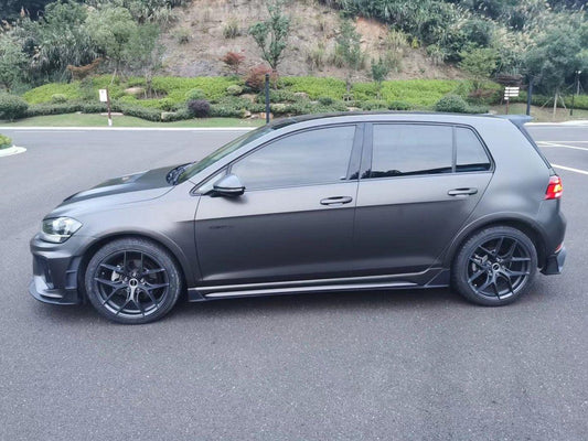 Volkswagen Golf R GTI Base MK7 MK7.5 2015 2016 2017 2018 2019 2020 2021 with Aftermarket Parts - Side Skirts & Side Skirts Extensions Carbon Fiber / FRP from Robot Craftsman