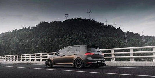 Volkswagen Golf R GTI Base MK7 MK7.5 2015 2016 2017 2018 2019 2020 2021 with Aftermarket Parts - Side Skirts & Side Skirts Extensions Carbon Fiber / FRP from Robot Craftsman