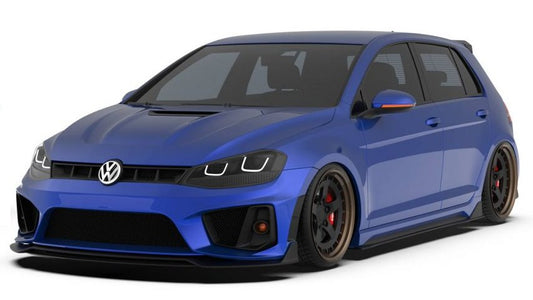Volkswagen Golf R GTI Base MK7 MK7.5 2015 2016 2017 2018 2019 2020 2021 with Aftermarket Parts - Side Skirts & Side Skirts Extensions Carbon Fiber / FRP from Robot Craftsman
