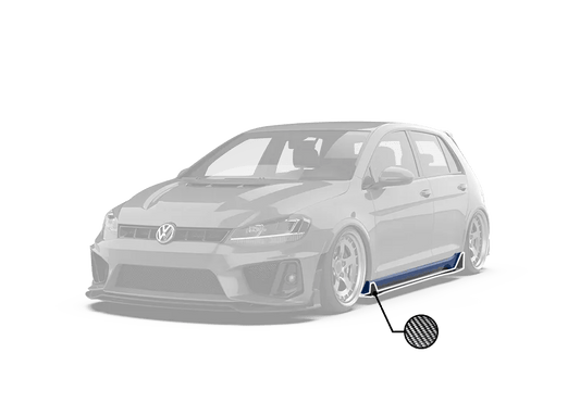 Volkswagen Golf R GTI Base MK7 MK7.5 2015 2016 2017 2018 2019 2020 2021 with Aftermarket Parts - Side Skirts & Side Skirts Extensions Carbon Fiber / FRP from Robot Craftsman