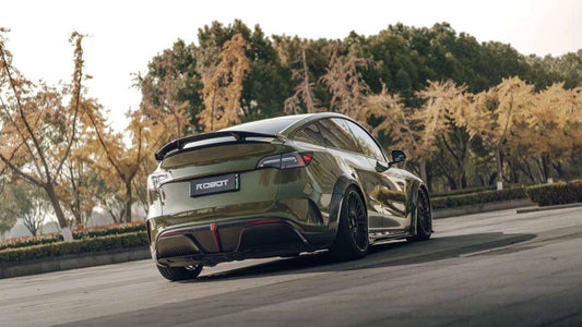 Tesla Model Y Performance AWD Long Range RWD Standard 2020 2021 2022 2023 2024 with Aftermarket Parts - "STARSHIP" Rear Bumper & Diffuser (Third Brake Light Included) PPfrom Robot Craftsman