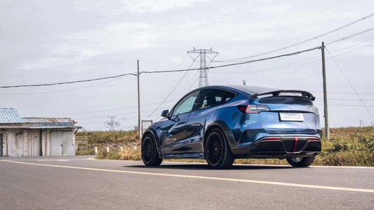 Tesla Model Y Performance AWD Long Range RWD Standard 2020 2021 2022 2023 2024 with Aftermarket Parts - "STARSHIP" Rear Bumper & Diffuser (Third Brake Light Included) PPfrom Robot Craftsman