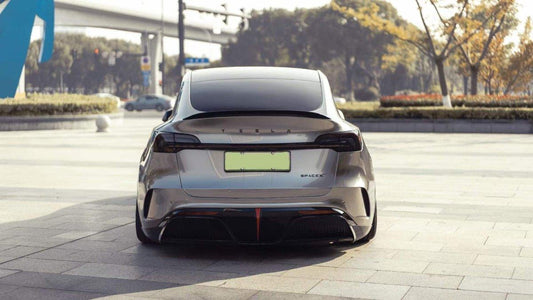 Tesla Model Y Performance AWD Long Range RWD Standard 2020 2021 2022 2023 2024 with Aftermarket Parts - "STARSHIP" Rear Bumper & Diffuser (Third Brake Light Included) PPfrom Robot Craftsman