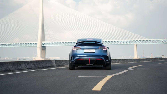 Tesla Model Y Performance AWD Long Range RWD Standard 2020 2021 2022 2023 2024 with Aftermarket Parts - "STARSHIP" Rear Bumper & Diffuser (Third Brake Light Included) PPfrom Robot Craftsman