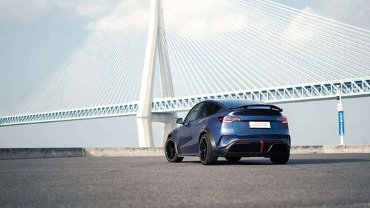 Tesla Model Y Performance AWD Long Range RWD Standard 2020 2021 2022 2023 2024 with Aftermarket Parts - "STARSHIP" Rear Bumper & Diffuser (Third Brake Light Included) PPfrom Robot Craftsman