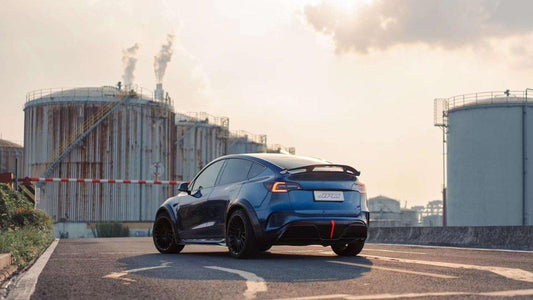 Tesla Model Y Performance AWD Long Range RWD Standard 2020 2021 2022 2023 2024 with Aftermarket Parts - "STARSHIP" Rear Bumper & Diffuser (Third Brake Light Included) PPfrom Robot Craftsman