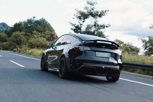Tesla Model Y Performance AWD Long Range RWD Standard 2020 2021 2022 2023 2024 with Aftermarket Parts - "STARSHIP" Rear Bumper & Diffuser (Third Brake Light Included) PPfrom Robot Craftsman